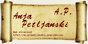 Anja Petljanski vizit kartica